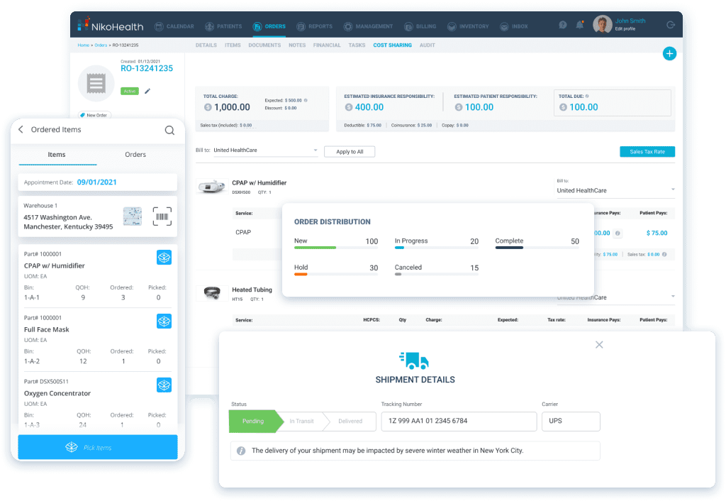 Ordering spiner | HME Software | NikoHealth